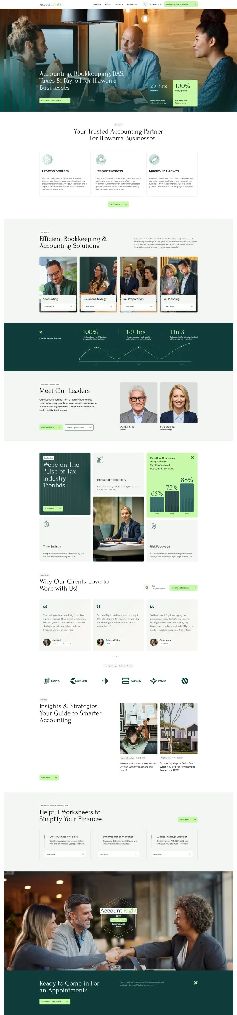 AccountRight website, built by thriiv Digital