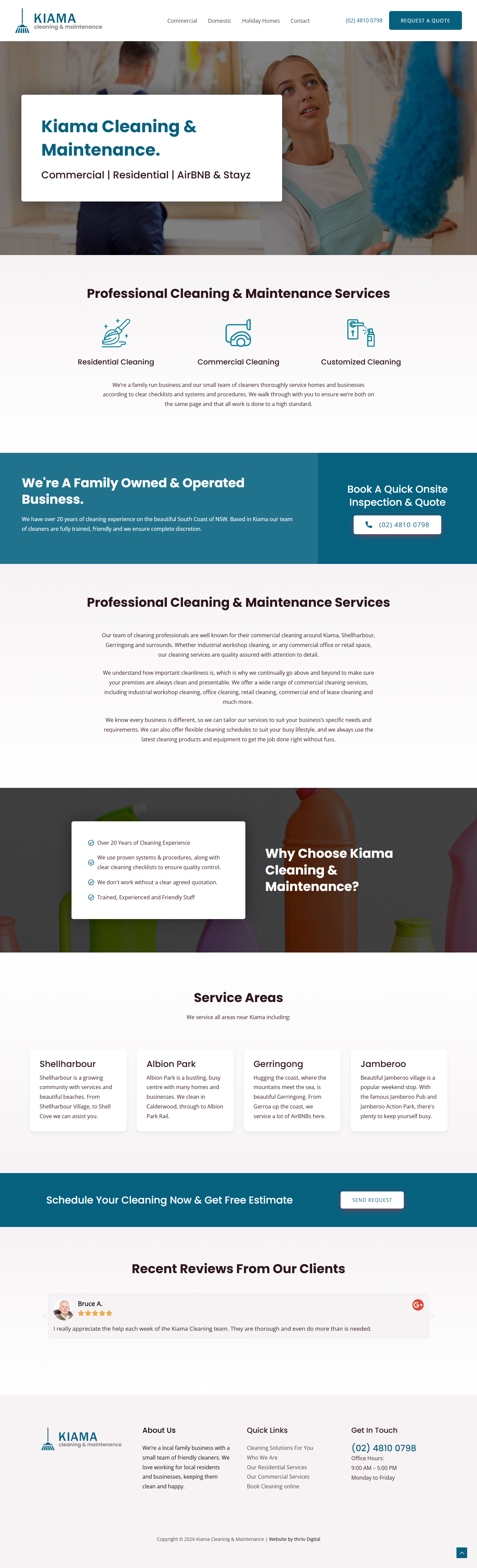 Kiama Cleaning website